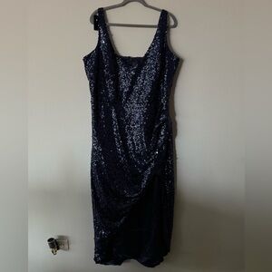 City Chic Black Sequin Sheath Dress